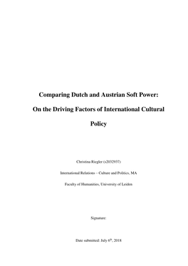 Comparing Dutch and Austrian Soft Power