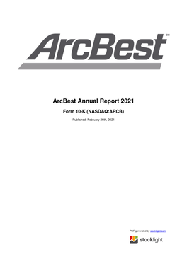 Arcbest Annual Report 2021