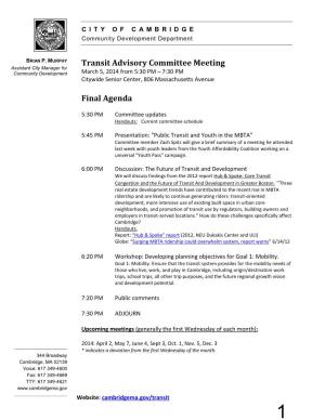 Transit Committee Agenda March 2014