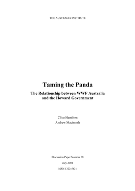 Taming the Panda the Relationship Between WWF Australia and the Howard Government