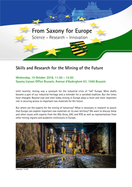 Skills and Research for the Mining of the Future