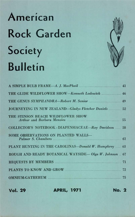 American Rock Garden Society Bulletin