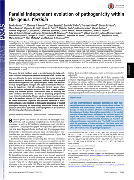 Parallel Independent Evolution of Pathogenicity Within the Genus Yersinia