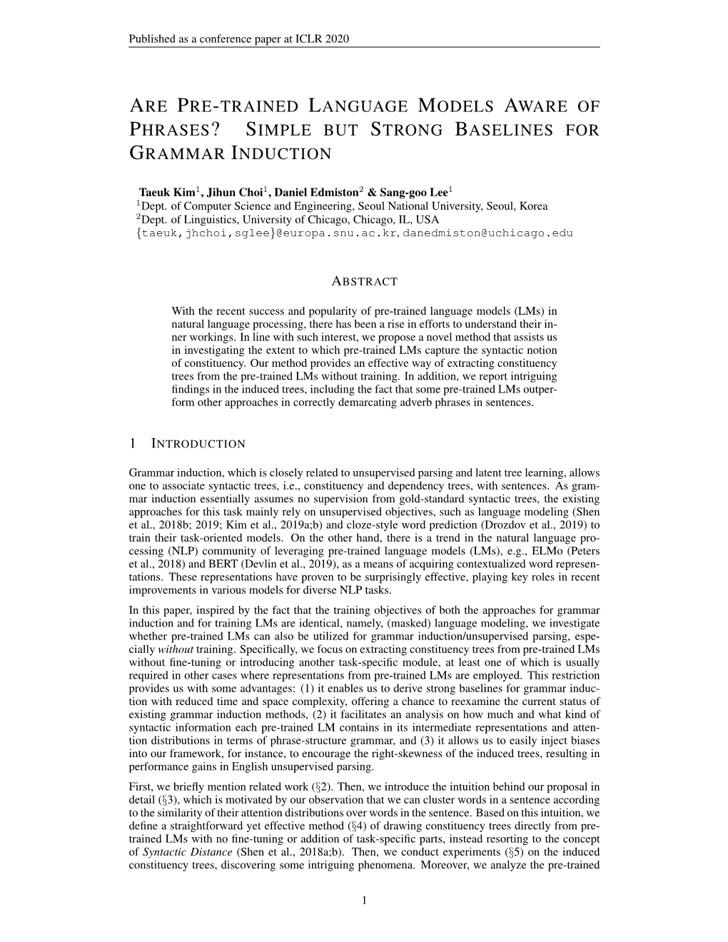 Are Pre-Trained Language Models Aware of Phrases?Simplebut Strong Baselinesfor Grammar Induction