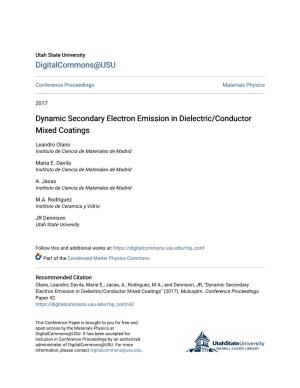Dynamic Secondary Electron Emission in Dielectric/Conductor Mixed Coatings