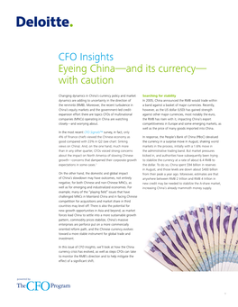 CFO Insights Eyeing China—And Its Currency— with Caution