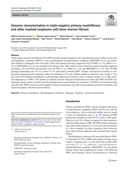 Genomic Characterization in Triple-Negative Primary Myelofibrosis and Other Myeloid Neoplasms with Bone Marrow Fibrosis