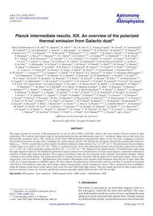 Planck Intermediate Results. XIX. an Overview of the Polarized Thermal Emission from Galactic Dust