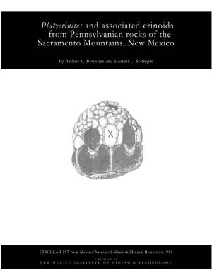 Platycrinites and Associated Crinoids from Pennsylvanian Rocks of the Sacramento Mountains, New Mexico