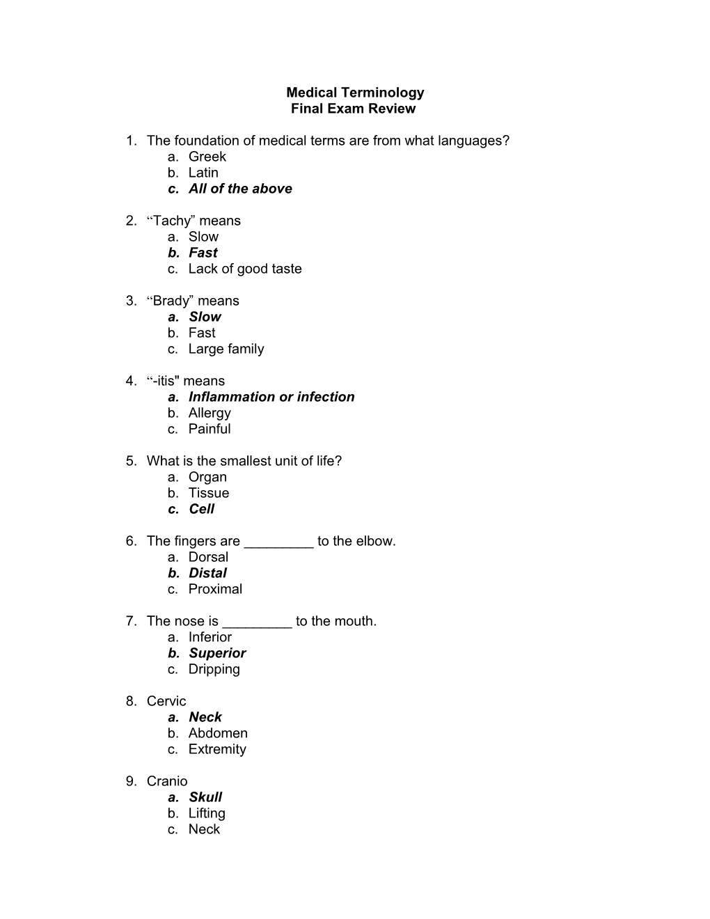 Medical Terminology s3