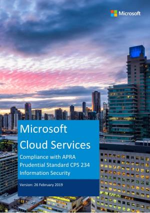 Microsoft Cloud Services: Compliance with APRA Prudential Standard CPS 234 on Information Security