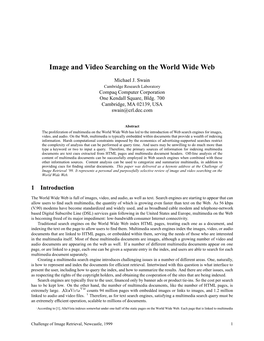 Image and Video Searching on the World Wide Web