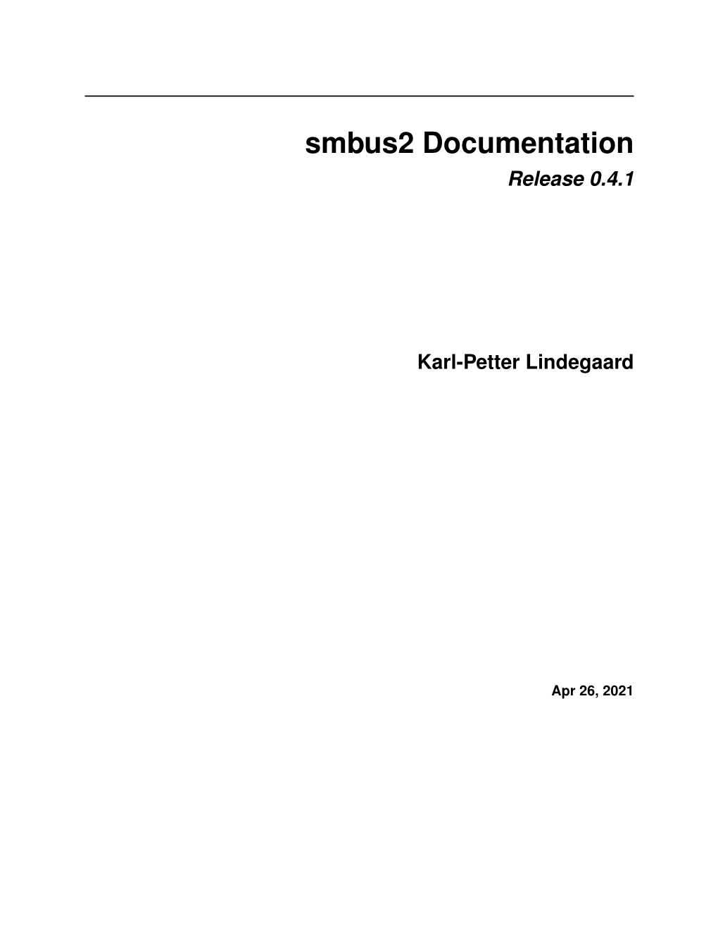 Smbus2 Documentation Release 0.4.1