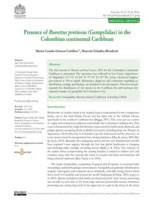 Presence of Ruvettus Pretiosus(Gempylidae)