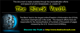 John Greenewald, Jr., Creator Of: the Black Vault