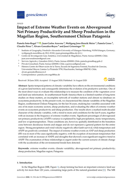 Impact of Extreme Weather Events on Aboveground Net Primary Productivity and Sheep Production in the Magellan Region, Southernmost Chilean Patagonia