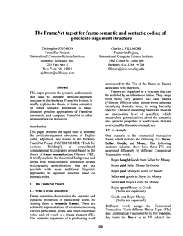 The Framenet Tagset for Frame-Semantic and Syntactic Coding of Predicate-Argument Structure