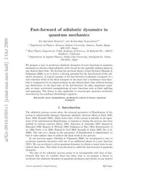 Fast-Forward of Adiabatic Dynamics in Quantum Mechanics
