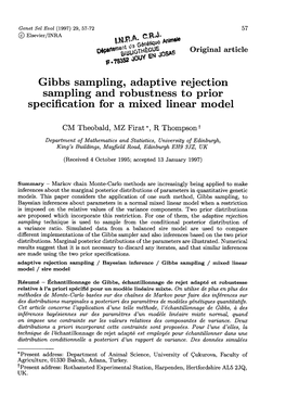 Gibbs Sampling, Adaptive Rejection Sampling and Robustness to Prior Specification for a Mixed Linear Model
