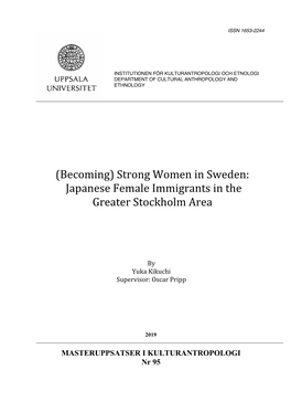 Japanese Female Immigrants in the Greater Stockholm Area