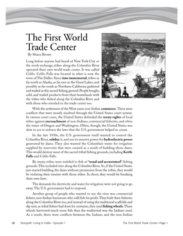 The First World Trade Center—Page 1 the First World Trade Center—Page 2 Storypath: Living in Celilo - Episode 1 31 Fishers