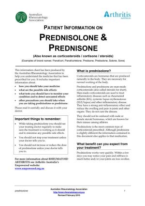 Prednisolone & Prednisone