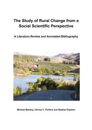 The Study of Rural Change from a Social Scientific Perspective
