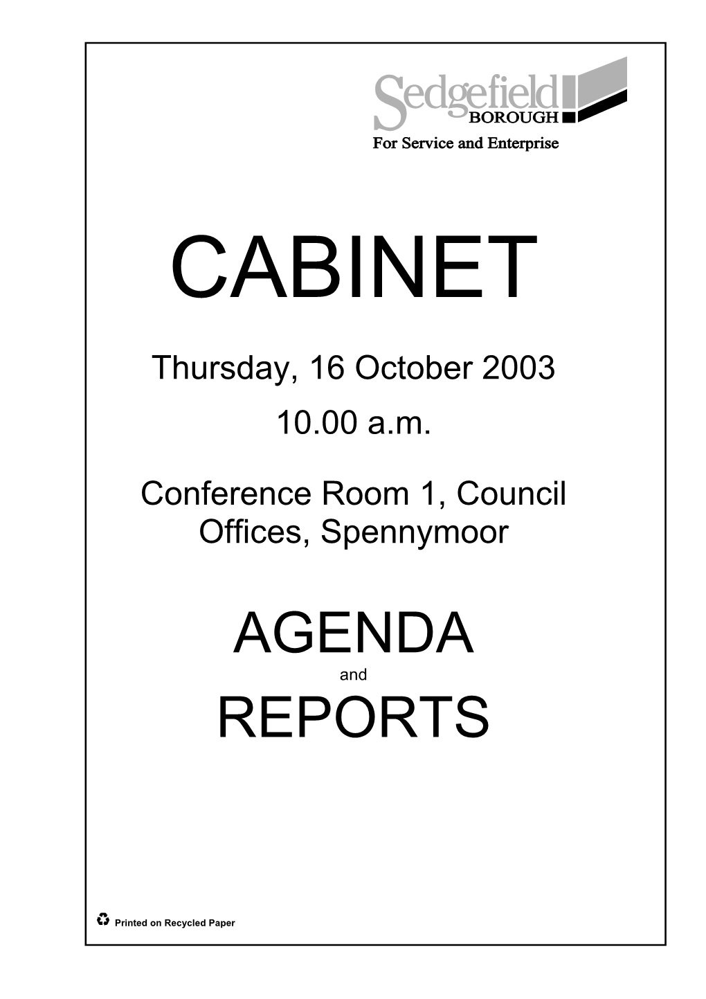 Agenda Reports