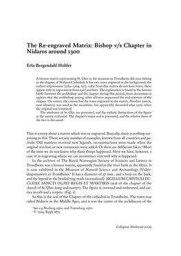 The Re-Engraved Matrix: Bishop V/S Chapter in Nidaros Around 1300
