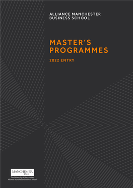 Alliance Manchester Business School Master's 2021 Entry