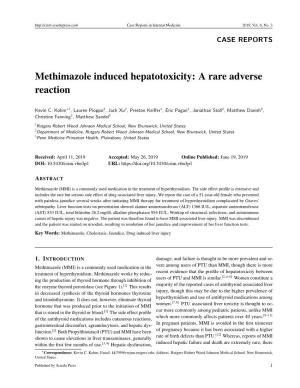 Methimazole Induced Hepatotoxicity: a Rare Adverse Reaction