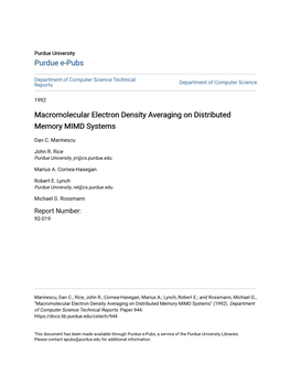 Macromolecular Electron Density Averaging on Distributed Memory MIMD Systems