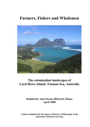 The Colonisation Landscapes of Lord Howe Island, Tasman Sea, Australia