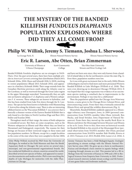 The Mystery of the Banded Killifish Fundulus Diaphanus Population Explosion: Where Did They All Come From?