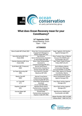 What Does Ocean Recovery Mean for Your Constituency?