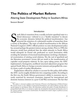 The Politics of Market Reform Altering State Development Policy in Southern Africa