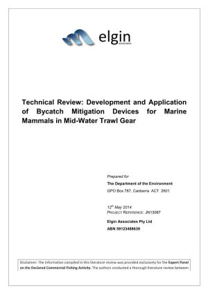 Technical Review: Development and Application of Bycatch Mitigation Devices for Marine Mammals in Mid-Water Trawl Gear
