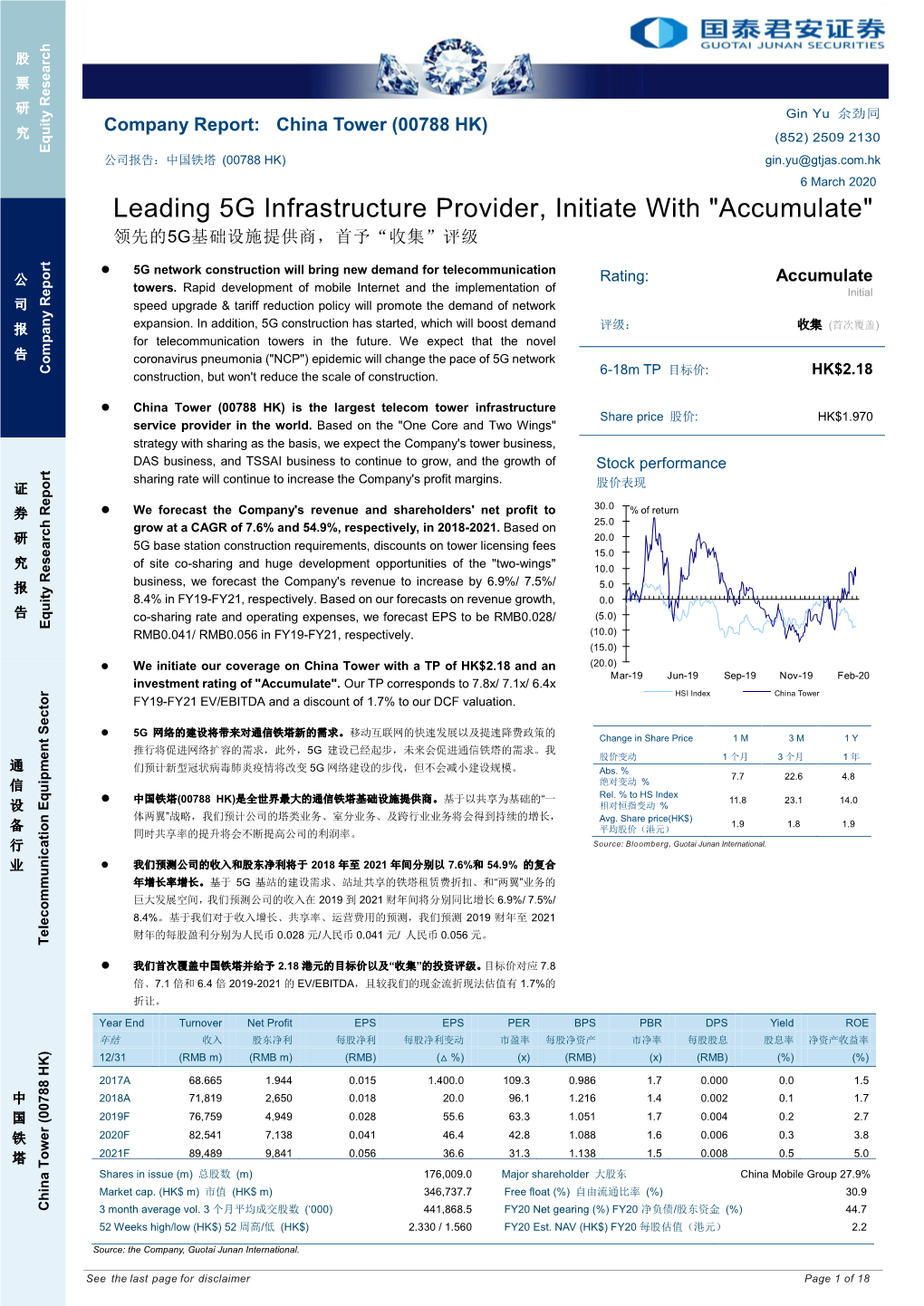 Leading 5G Infrastructure Provider, Initiate with "Accumulate"