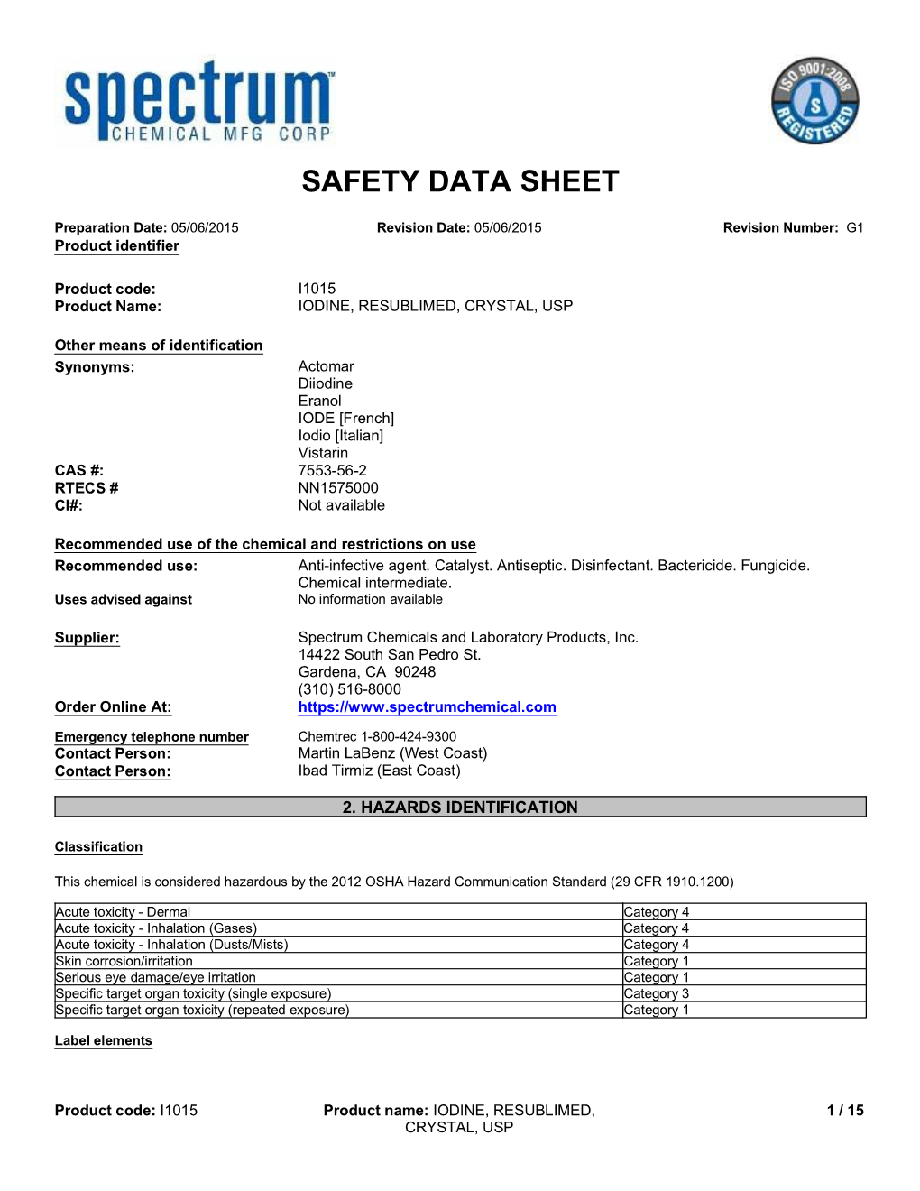 Safety Data Sheet