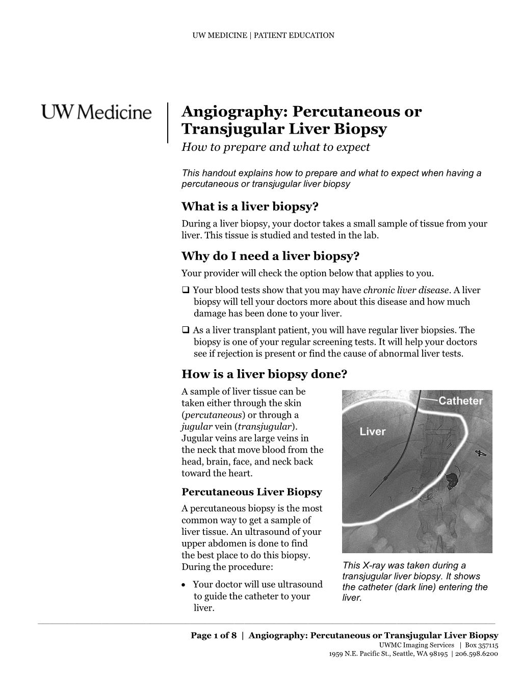 Percutaneous Or Transjugular Liver Biopsy