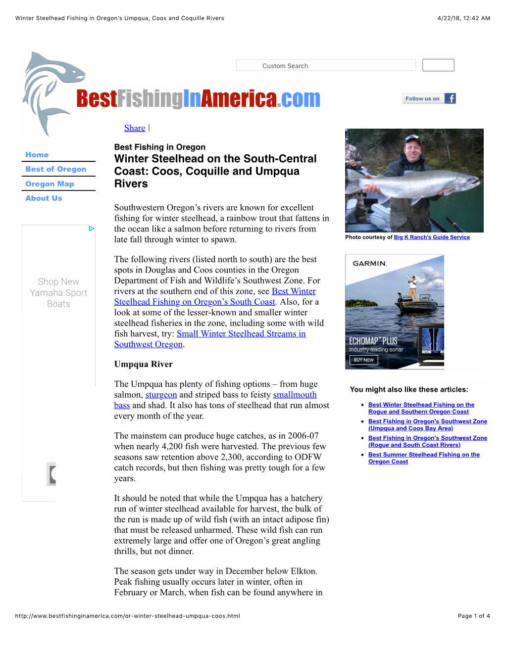 Winter Steelhead Fishing in Oregon's Umpqua, Coos and Coquille Rivers