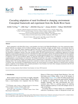 Cascading Adaptation of Rural Livelihood to Changing Environment: Conceptual Framework and Experiment from the Koshi River Basin