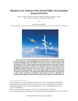 Business Case Analysis of the Towed Glider Air Launched System (TGALS)