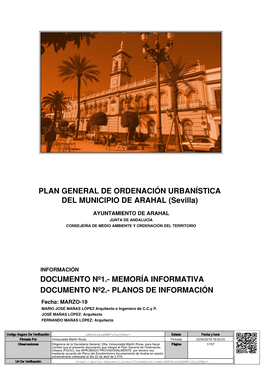 PLAN GENERAL DE ORDENACIÓN URBANÍSTICA DEL MUNICIPIO DE ARAHAL (Sevilla)