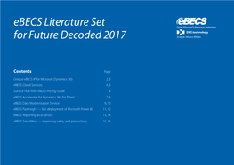 Ebecs Literature Set for Future Decoded 2017