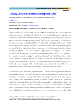 Tracing Churchill's Rhetoric on Imperial Trade
