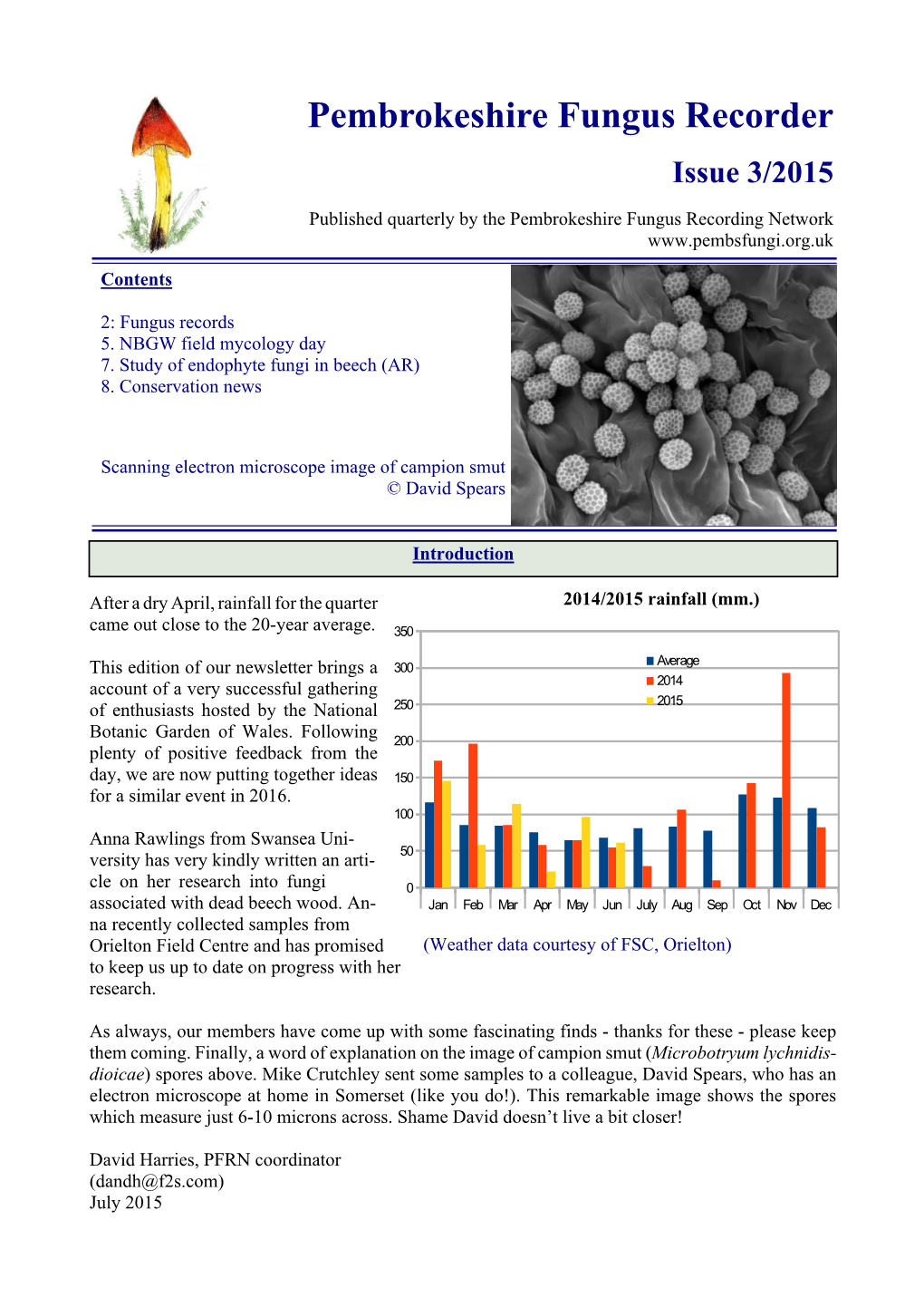 Pembrokeshire Fungus Recorder Issue 3/2015