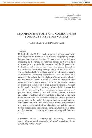 Championing Political Campaigning Towards First-Time Voters