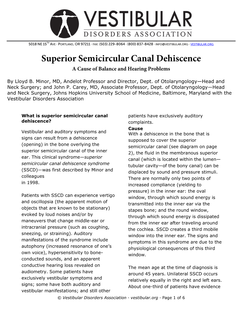 Superior Semicircular Canal Dehiscence (SSCD)