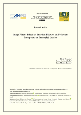 Effects of Emotion Displays on Followers' Perceptions of Principled